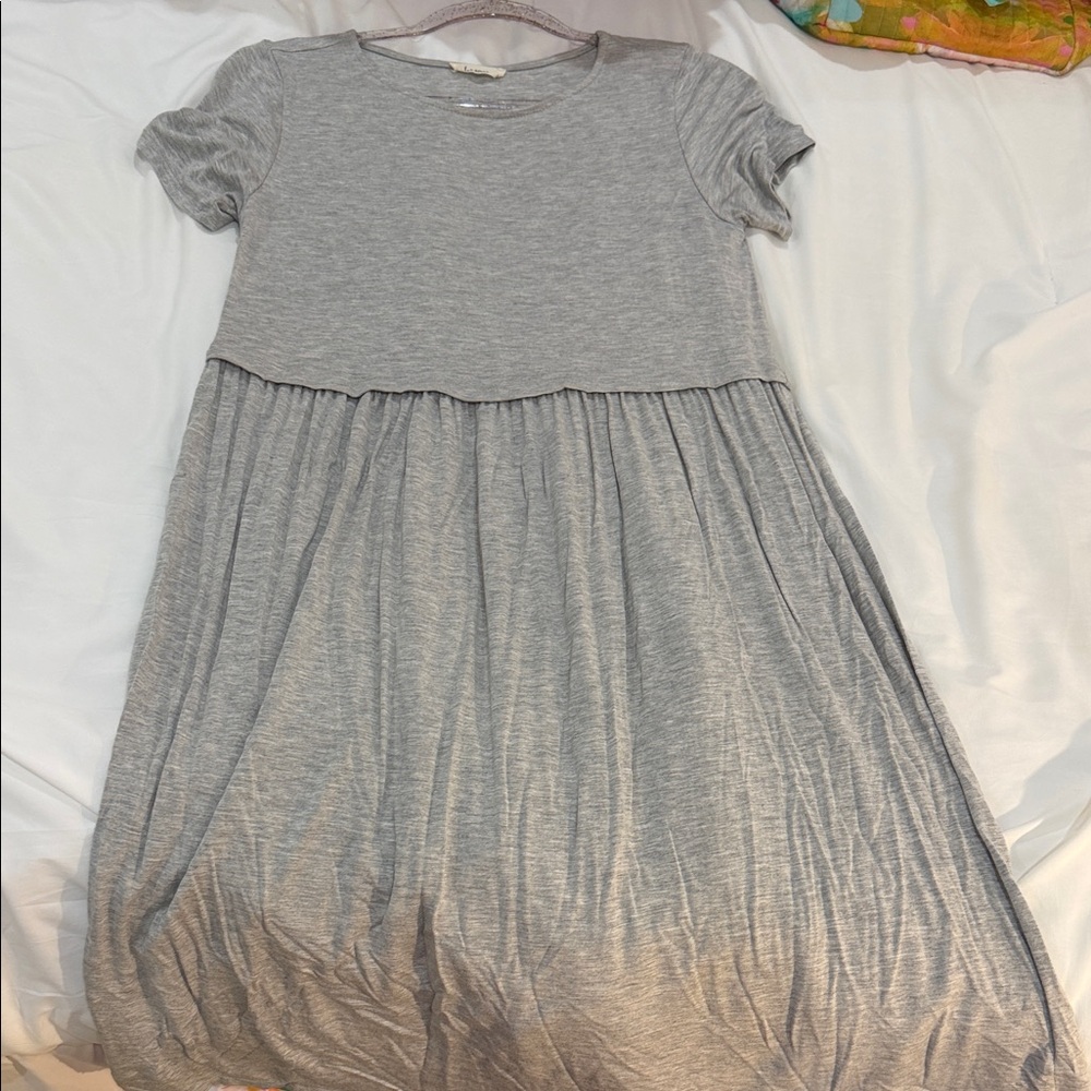 Gray Short Sleeve Womens Dress